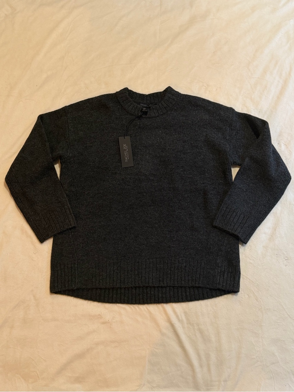 Rachel Zoe Dark Charcoal Crewneck Sweater